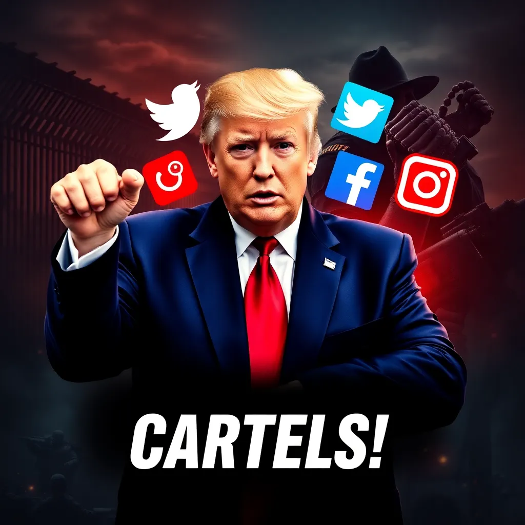 Will Donald Trump post about cartels on his social media within the next 7 days?