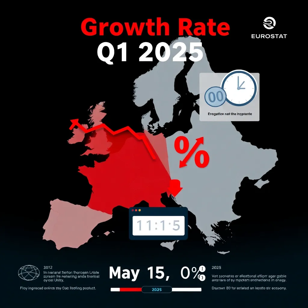 Will the EU's GDP growth rate be negative in the upcoming Q1 2025 report?