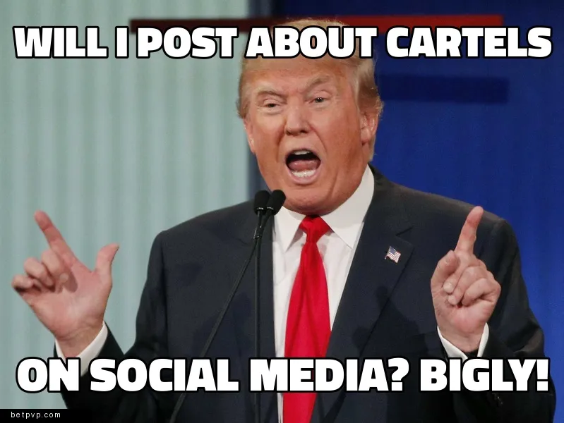 Will Donald Trump post about cartels on his social media within the next 7 days?